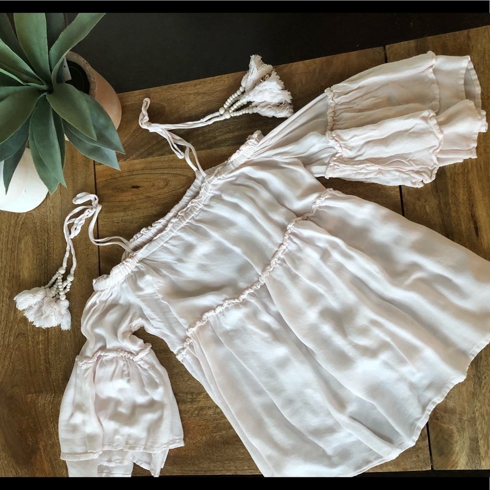 Off Shoulder Boho Top with Beaded Straps